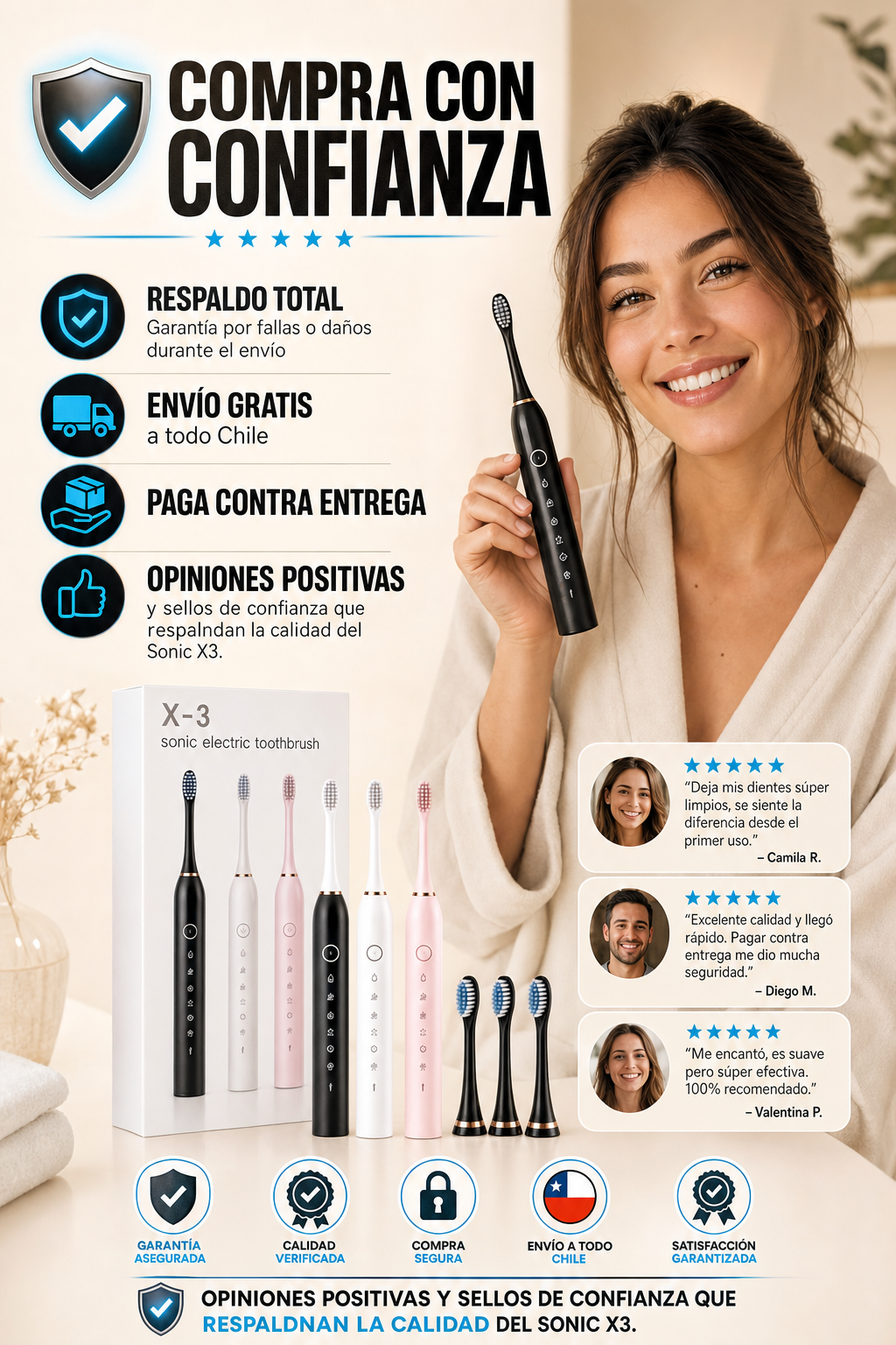 Cepillo Dental Eléctrico Sonic X3