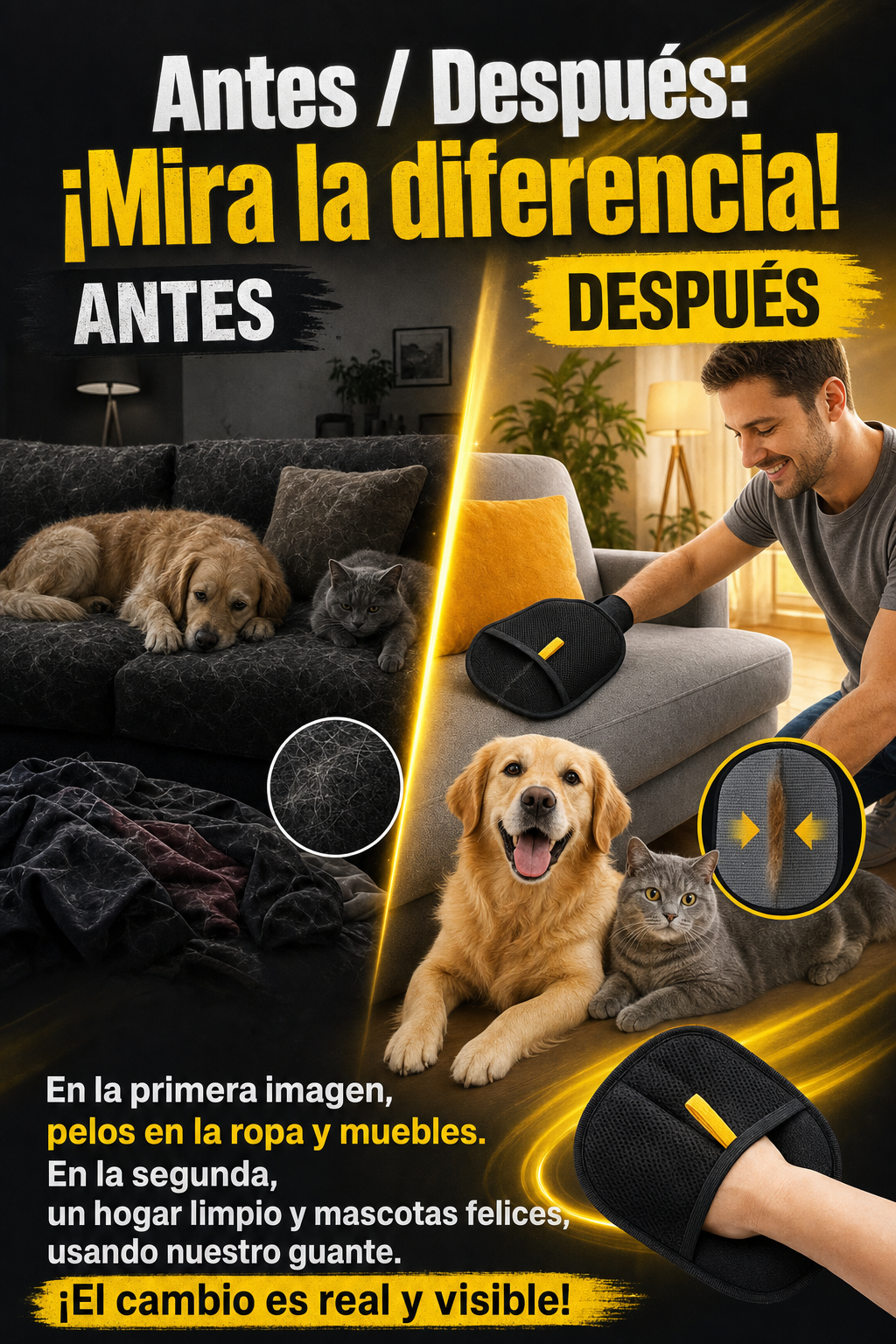 Guante Removedor de Pelos para Mascotas