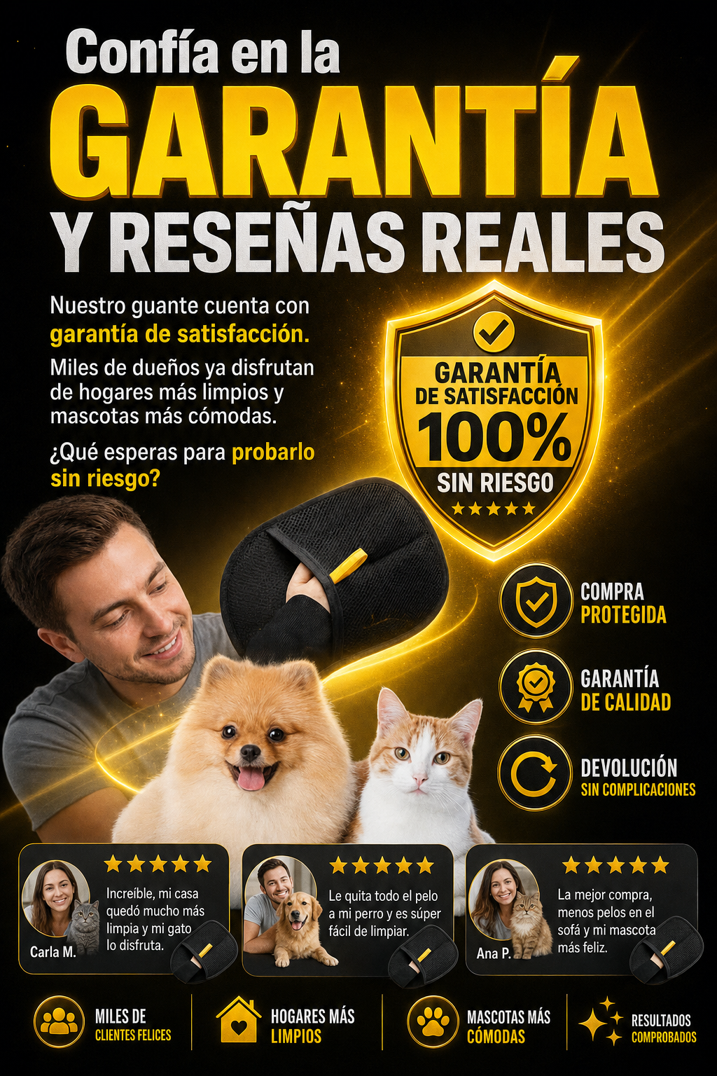 Guante Removedor de Pelos para Mascotas