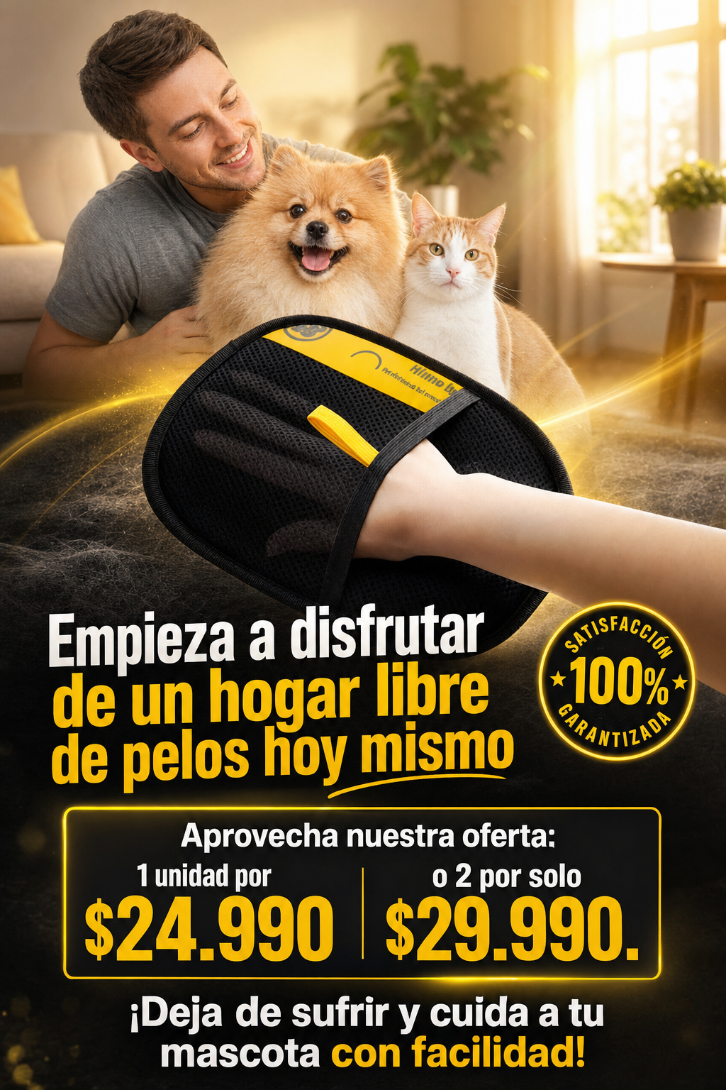 Guante Removedor de Pelos para Mascotas