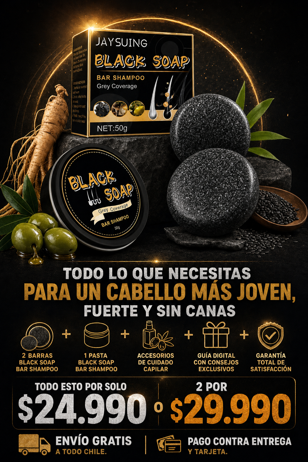 Black Soap – Shampoo Sólido para Cabello